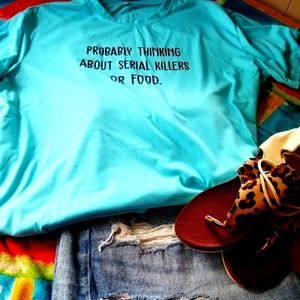 Turquoise novelty tee